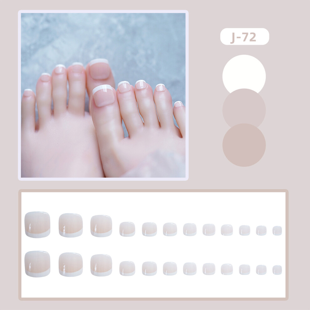Roc-Electron French White Fake Toenails For Elegant Women