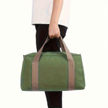 (XL) Canvas Tool Bag with Brown Handles, Heavy Duty Tool Storage Bag for Electrician, Construction, Home Repair, Outdoor Work