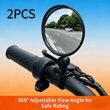 Adjustable Bicycle Mirrors with Acrylic Lens, 360 Rotation, Universal Handlebar Mount for Scooters, E-Bikes, and Bicycles (2 Pack)