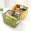 Olive Green Geometric Pattern Fabric Storage Basket, Lightweight Home Organizer, Minimalist Container 2