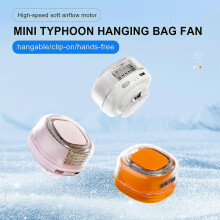 (Pink) Mini Portable Clip-On Fan with 360 Rotation, USB Rechargeable, 3-Speed Silent Bladeless Design for Outdoor Hiking Camping