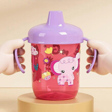(Blue) Baby Sippy Cup with Animal-Themed Lid, 250ml Leak-Proof Duck Spout, Non-Slip Ergonomic Handle for Infants and Toddlers, 1 Piece