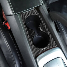 Real Carbon Fiber Car Water Cup Holder Cover for Camaro 2010-2015 LHD Car Interior Trim Sticker Accessories