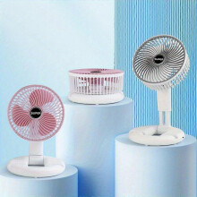 Portable USB Mini Desk Fan with U-Shaped Base, USB Rechargeable Lithium Battery, Quiet Personal Cooling Fan for Bedside Office Camping, Button Control