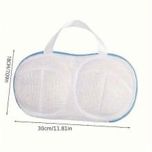 (1 Blue Edge) Thickened Coarse Mesh Bra Laundry Bags, Grey Edge Design, 18 x 30 cm, for Washing Machine - Protect Bras from Snagging and Deformation