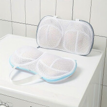 (1 Gray Edge) Thickened Coarse Mesh Bra Laundry Bags, Grey Edge Design, 18 x 30 cm, for Washing Machine - Protect Bras from Snagging and Deformation