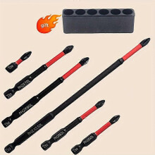 6 Piece Magnetic Screwdriver Bit Set, 1/4 Inch Hex Shank Anti-Slip Drill Bits, Phillips Slotted Torx Hex for Impact Driver Hand Tool Kit