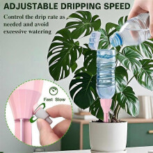 (4pcs, Green) Adjustable Plastic Plant Watering Device, Drip Irrigation Spike for Indoor Potted Plants and Garden