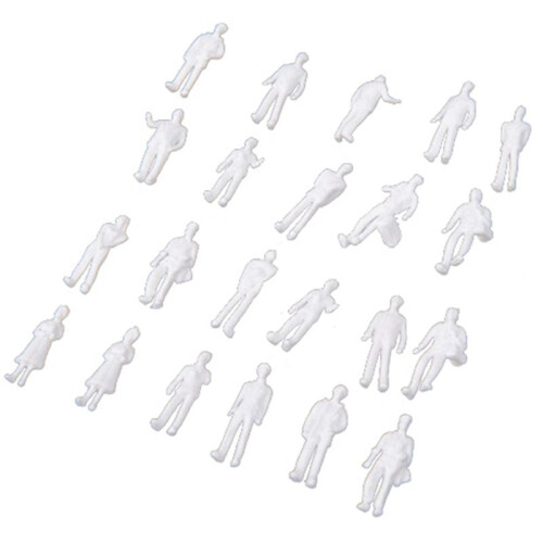 500Pcs HO Scale 1:100 White Model People Unpainted Train Figures 1