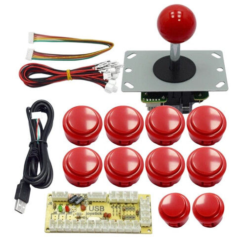Zero Delay Arcade Cabinet DIY Kit for Push Button Copy SANWA Joystick 1 Player COIN USB to PC / Raspberry Pi