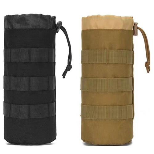 Water Bottle Pouch with Mesh Bottom and Drawstring Top for Outdoor Use