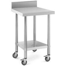 Table de travail inox premium 60 x 60 cm 120 kg dosseret acier inoxydable argenté