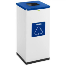 Poubelle de recyclage- 60 l blanc labellisée papier acier blanc 14_0009744
