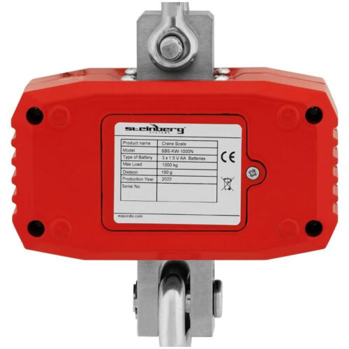 Hängewaage mit Kranhaken, Digitaldynamometer, tragbare digitale Waage, 1.000 kg/0,1 2