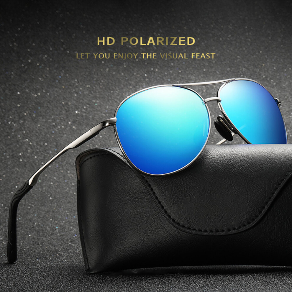 Roc-Electron (Silver Framed Ice Blue Tablets) Uv Protection Metal Bridge Sports Sunglasses For Cycling Fishing