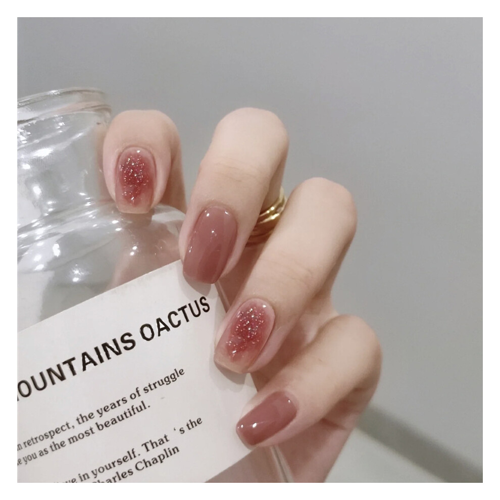 Creation-3C 24Pcs Red Halo Press-On Nails For Women & Girls
