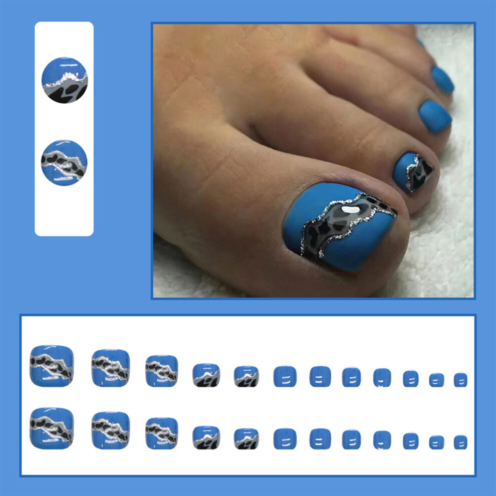 Dcph-Clothing (Standard) 24Pcs Press-On Toenails For Beginners, Easy Wear