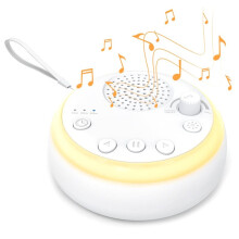 Ljudmaskin för Babysömn, 16 Lugnande Ljud, Nattlampa, Bärbart Vitt Brus med Timer, Sömnhjälpmedel för Nyfödda