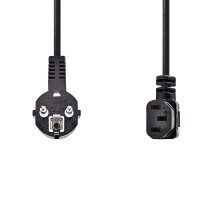 Câble d'alimentation | Connecteur d'alimentation mâle | IEC-320-C13 | coudé | coudé | nickelé | 3.00 m | rond | PVC | noir | étiquette