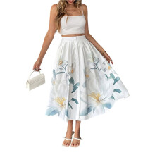 Maxi-Rokken voor Dames, Zwierige Lenterokken, Midi-Rok met Hoge Taille, Lange Rok Beige M