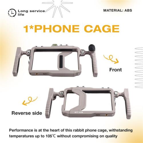 Dual-Hand  Phone Cage Extension Frame Accessory Stabilizer Universal Vlog Phone Stand Vlogging Grey 2