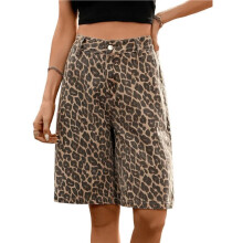 Dames Jorts met Luipaardprint, Cheetah-Broek, Denim Shorts, Wijde Pijpen, Y2K Shorts. Luipaardprint XXL