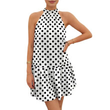 Women'S Halter Dress Summer Short Dresses A Polka Dot Petite Sundress Flowy Outfits White S