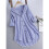 Womens Striped Button Down Shirts Classic Long Sleeve Stylish Collared Work Blouses Tops Deep  L 2
