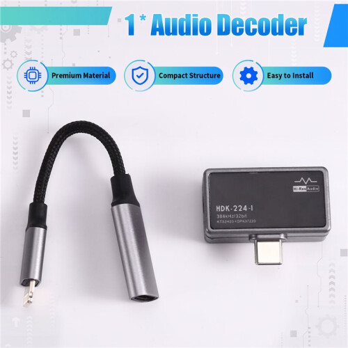 HDK-224-1DAC Draagbare Decoderingsversterker met Type-C Draagbare DAC/Versterker HiFi Lossless Audio Decoder 1