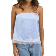 Women'S Y2K Lace Tube Top Strapless Loose Bandeau Top Going Out Layering Shirt Streetwear S