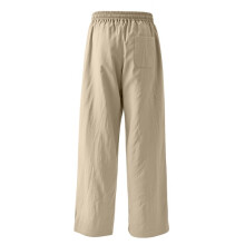 Men'S Casual Linen Pants Loose Fit Drawstring Waist Lightweights Summer Beach Long Pants Yoga Khaki XXL
