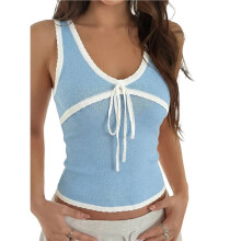 Women'S V Neck Sleeveless Backless Crop Tank Top Deep V Strappy Y2K Cropped Tops Light L