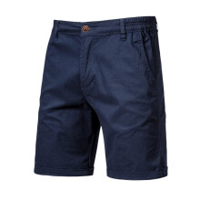 Men'S Cotton Shorts, Elastic Waist 9" Inseam Casual with Pockets for Work Beach 019 Dark 36
