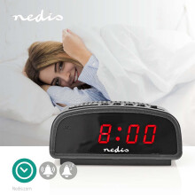 Reloj despertador digital de escritorio | Pantalla LED | Función de repetición | No | Negro