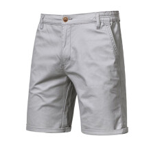 Men'S Cotton Shorts, Elastic Waist 9" Inseam Casual with Pockets for Work Beach 019 Light Gray 38