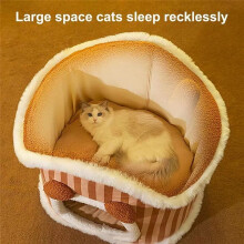 Warm Cat Cave House Shaped Dog Kennel Winter Warm Cat Nest Puppy Cave Cat Hideaway Cute Soft Winter Cat Kennel PetHouse