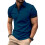 Camisas Masculinas de Golfe com Modelagem Regular e Tecido Elástico Azul Jeans 5XL 1