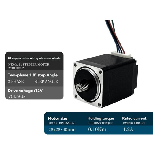 28 Stepper Motor 1.8deg with Synchronous Wheel Extruder 3D  Printer Motor for 3D Printer / Engraver 1