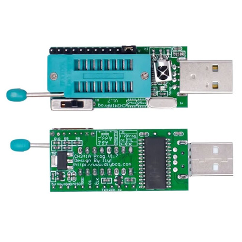 CH341A Programmer V1.7 1.8V Level Shift W25Q64FW W25Q128FW Gd25LQ64 Programmer Module W/Adapter Board 1