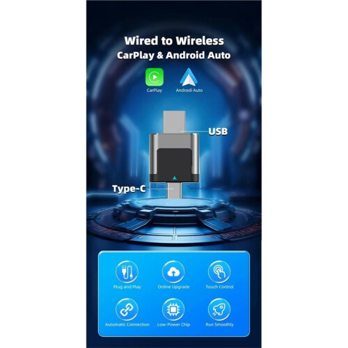 CarPlay Android Auto Wireless Adapter 2  USB Dongle Car  Box Universal Dual Channel Car Machine Interconnection 1