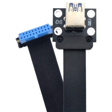 USB 19P/20Pin to Dual USB3.0 Adapter Dual USB-A Female Socket Extension Cable 90-Degree for Motherboard 20CM