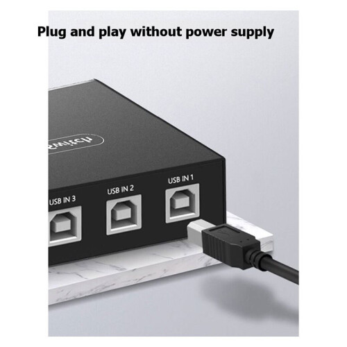USB 2.0 Printer Sharing Device with 4 in and 1 Out 1-to-4 Driverless Multi-Computer USB  for PC Scanner Computer 1