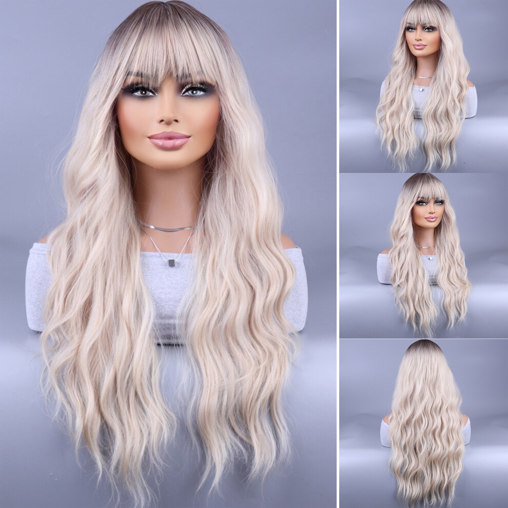Dcph-Clothing 26\" Beige Curly Synthetic Wig For Women
