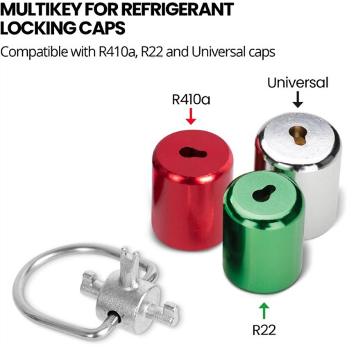 HVAC Tools,Locking Cap Key for Refrigerant Safety Caps,Triple Use Multi Key for Refrigerant HVAC Locking Caps (3 Bits) 1