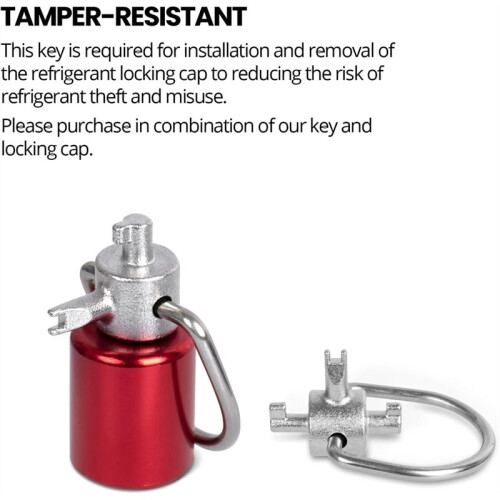 HVAC Tools,Locking Cap Key for Refrigerant Safety Caps,Triple Use Multi Key for Refrigerant HVAC Locking Caps (3 Bits) 2
