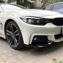 For 4-Series F32 F33 F36 M-Tech 2014-2020 Front Bumper Lip Angle Diffuser Splitter Spoiler Protector Bright Black