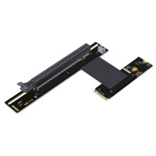 PCIe 4.0 M.2 NVME to X16 Riser Cable 90 Turn Card Extender for M.2 NVMe Key-M SSD Extension Gen4x4 M43UH