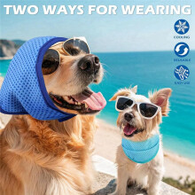Dog Cooling Bandana 2 Pack Instant Chill Out Pet Scarf Adjustable, Summer Outdoor Ice Neck Cooler, Prevent Sunstroke M