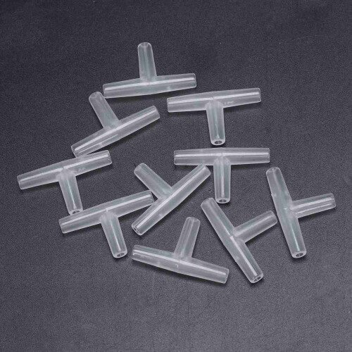 Plastic Tee Shape Aquarium 3-Way Air Valve Connectors 20 Pcs White 1