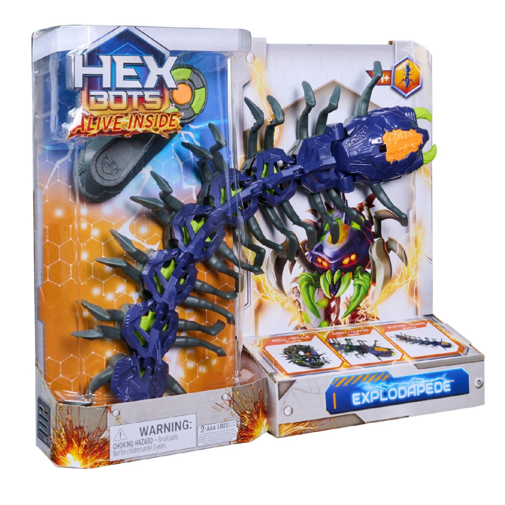 Photos - Other Toys Spin Master HEX BOTS Explodapede Remote Control Robot Centipede with Light Up Eyes 6076554 